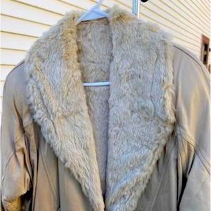Genuine leather fur coat
